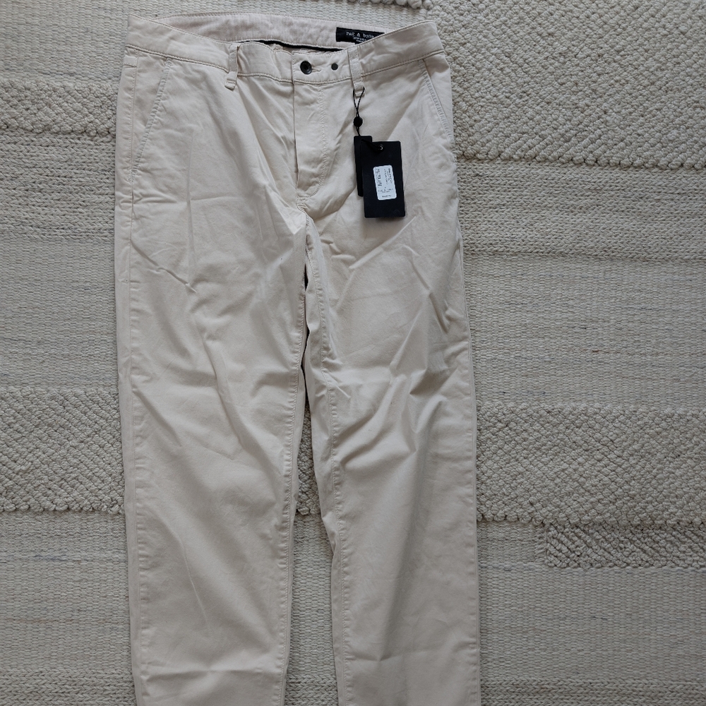 Rag And Bone Size 31 Men's Casual Cream Chino Pants